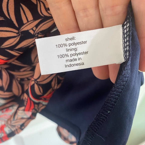 Lane Bryant Top Womens 22 Navy & Pink Floral Balloon Sleeve Lined Flowy Plus - Picture 4 of 9